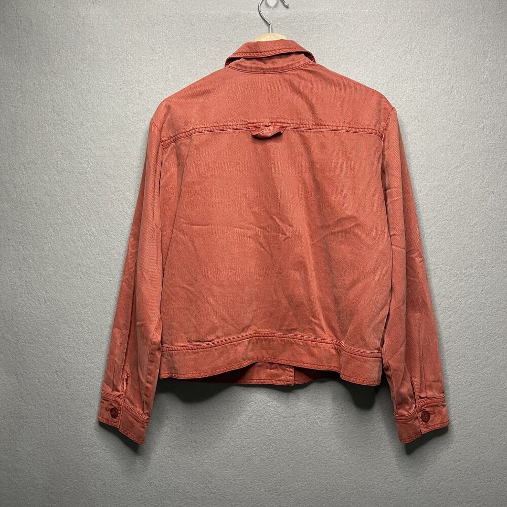 Young Fabulous Broke Rust Red Denim Moto Jacket M - Picture 4 of 5